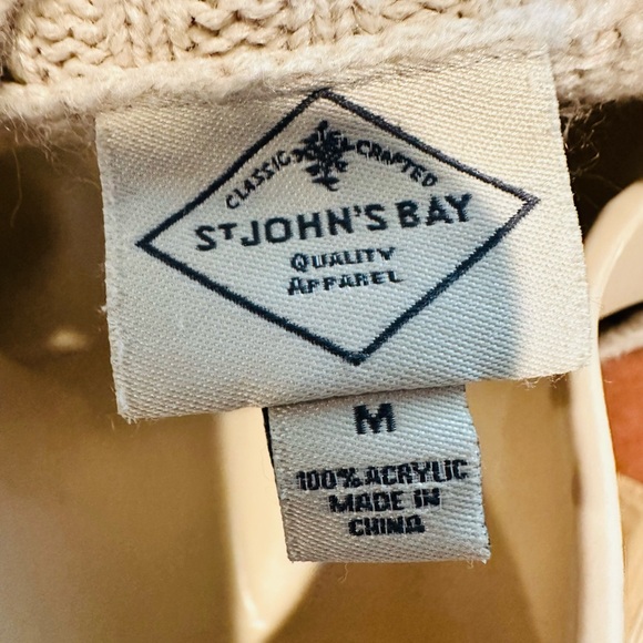 St. John’s Bay Women Beige with Fun Multicolor Polka Dots Sweater Size M - Picture 5 of 5